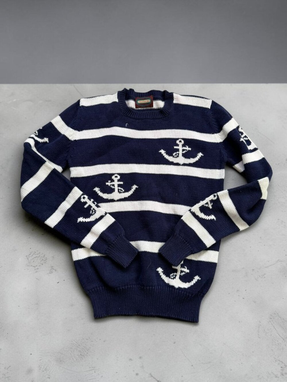 CRANMORE Vintage Nautical Anchor Sweater Size Small